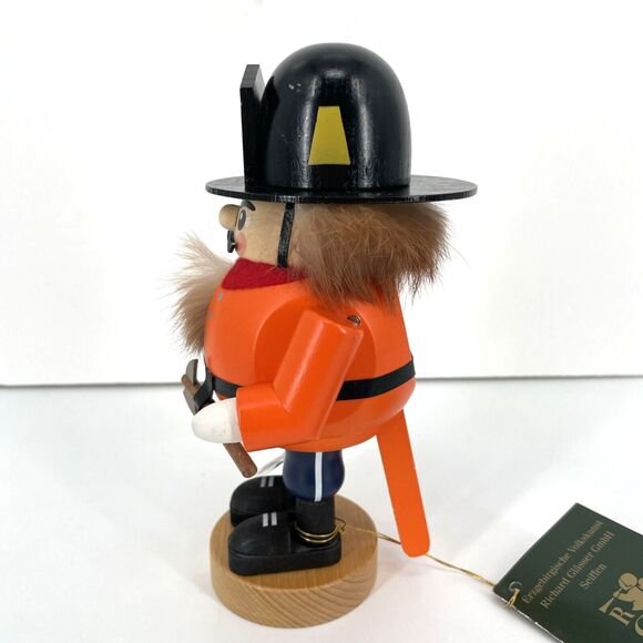Richard Glaesser Wooden Fireman Nutcracker Water Witch 2 Hose Co Seiffen Germany - Picture 3 of 16